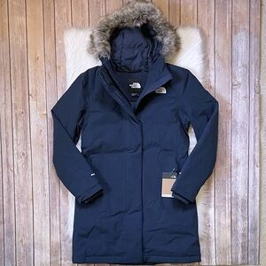 The North Face Navy Parka with Fur Hood